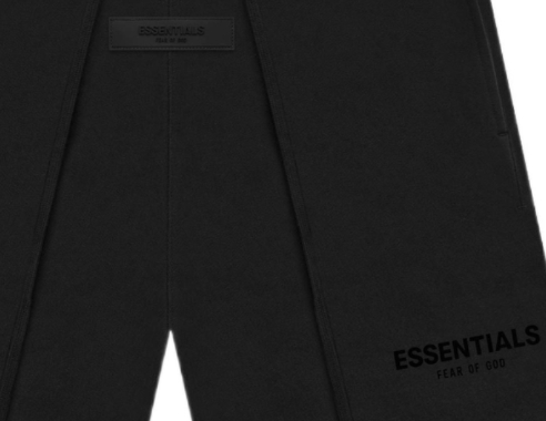 Fear of God Essentials SS22 Stretch Limo Letter Logo Printed Flocked Sport American Heavyweight Casual Shorts, Men and women Black style >