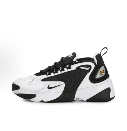 Nike Zoom 2K Air Fast foam synthetic Leather fabric anti-slip and breathable middle top air cushion Casual Urban commuting running shoes for men and women Black and White Panda