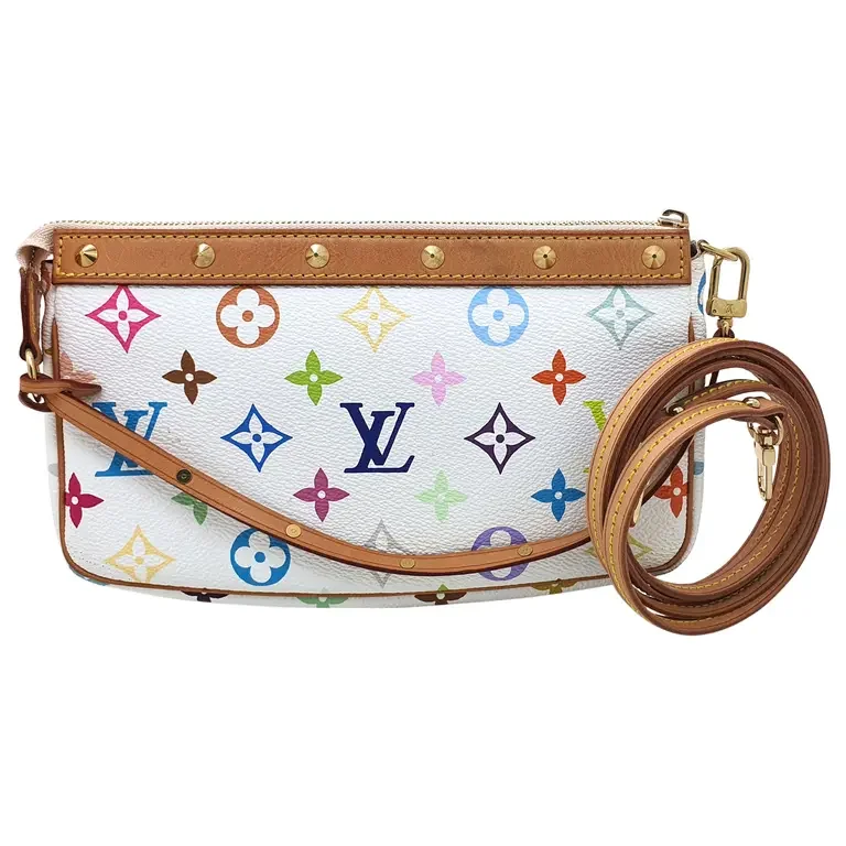 Louis Vuitton LV Vintage Multicolor Pochette Purse Wallets Shoulder Bag Handbag