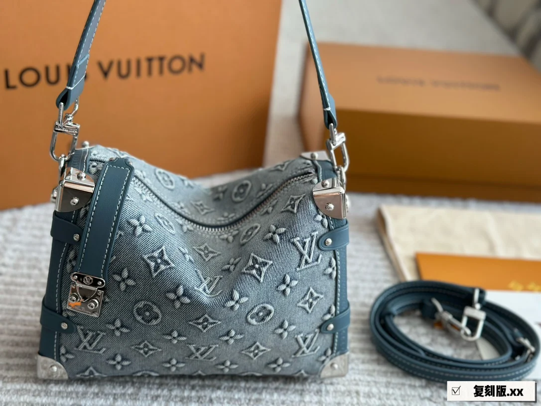 Louis Vuitton Denim Soft Trunk Shoulder Bag Handbag