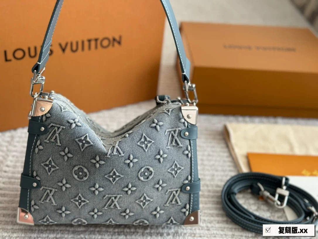 Louis Vuitton Denim Soft Trunk Shoulder Bag Handbag