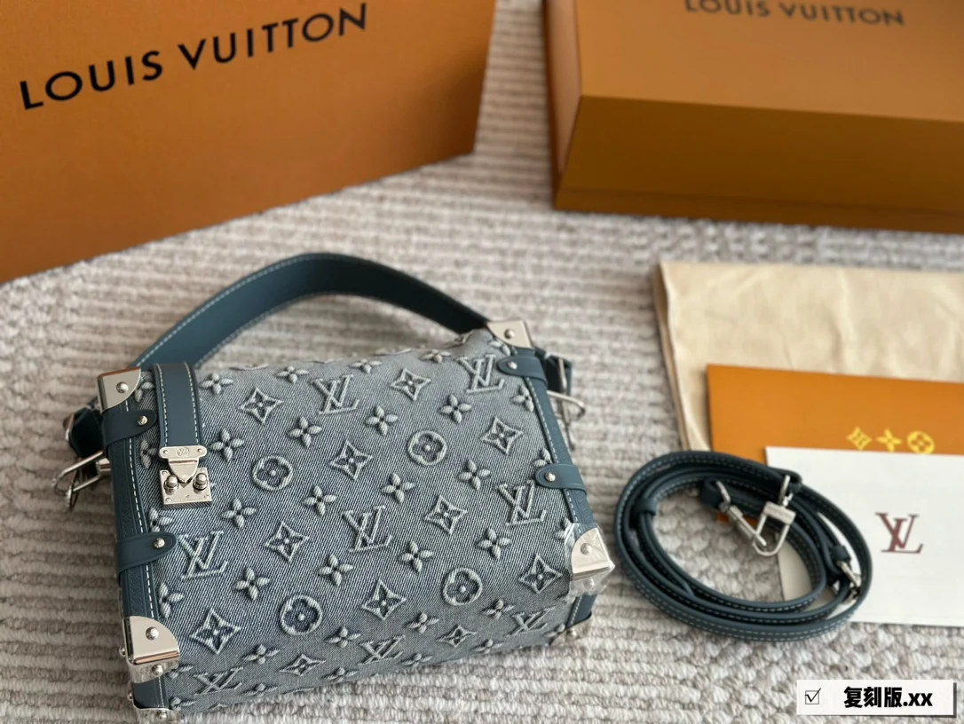 Louis Vuitton Denim Soft Trunk Shoulder Bag Handbag