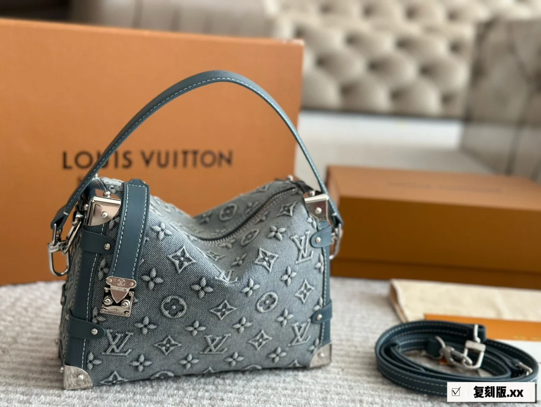 Louis Vuitton Denim Soft Trunk Shoulder Bag Handbag