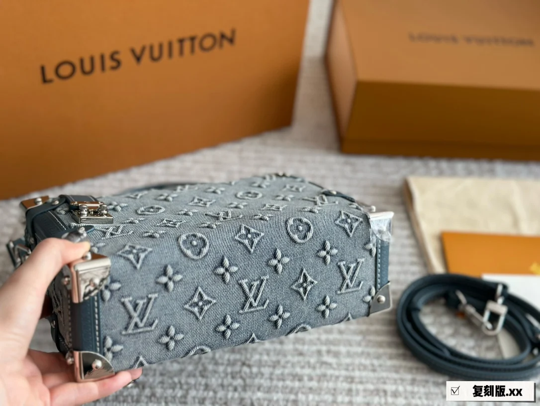 Louis Vuitton Denim Soft Trunk Shoulder Bag Handbag