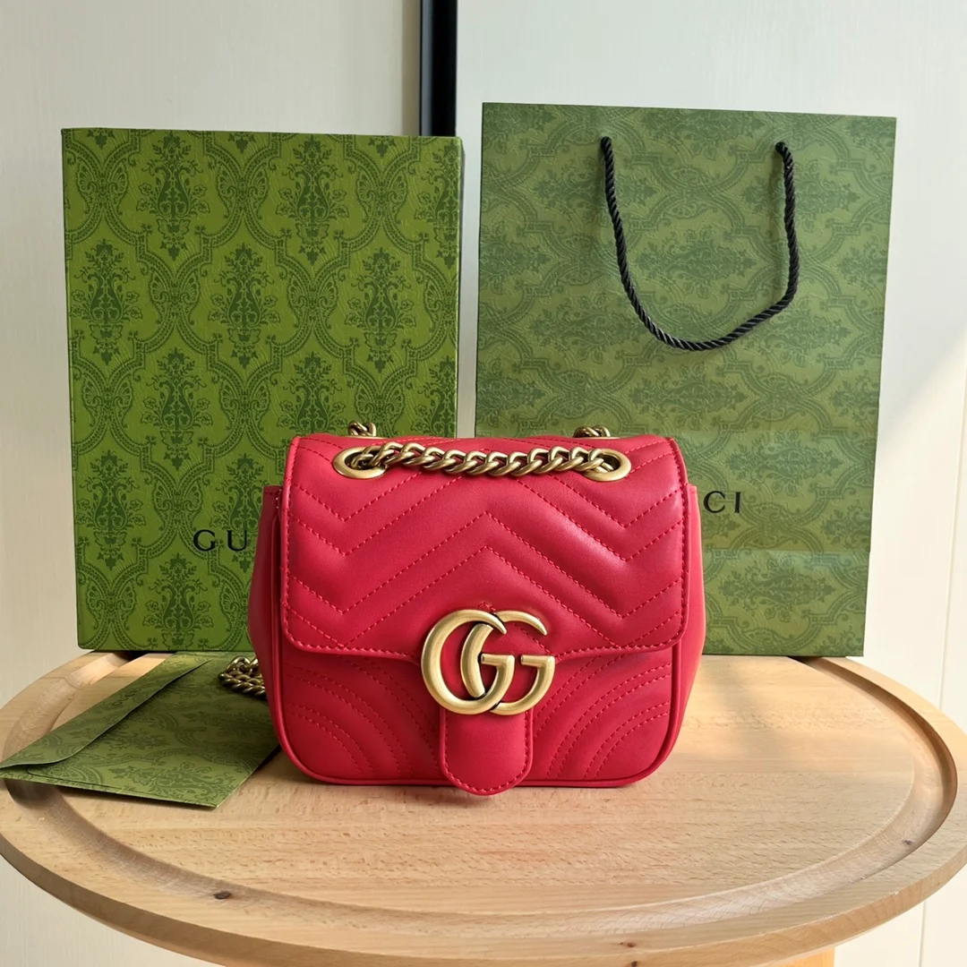 Gucci Marmont GG Leather Shoulder Bag