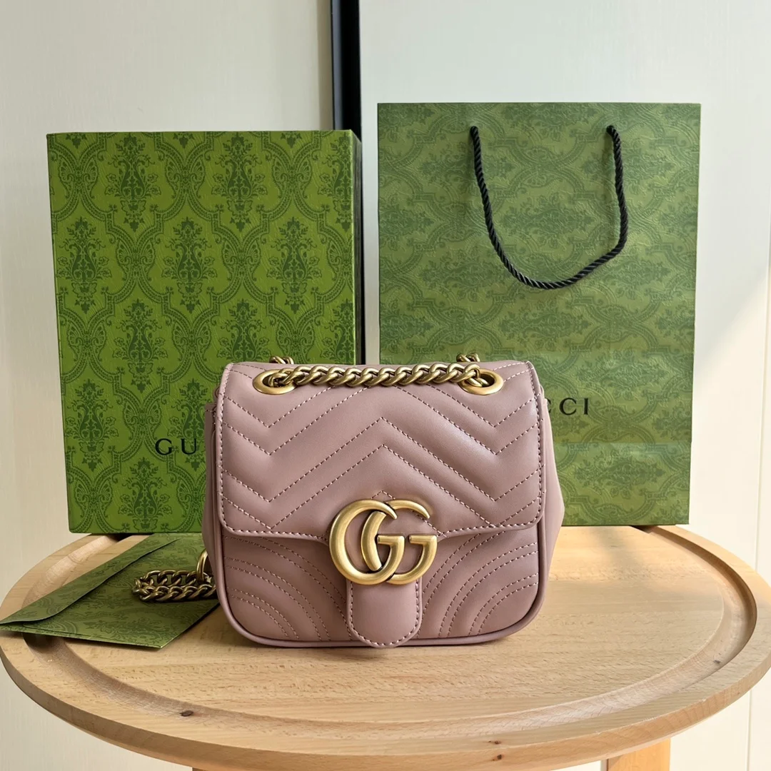 Gucci Marmont GG Leather Shoulder Bag