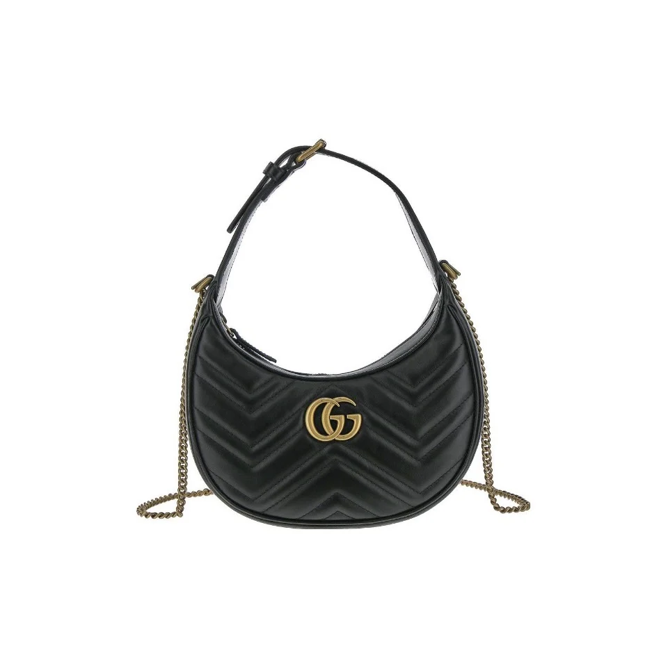 Gucci Marmnt Half Moon Shoulder Bag Handbag