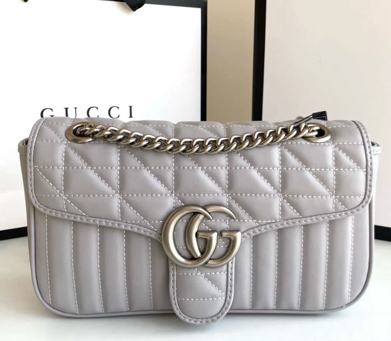 Gucci GG Marmont -Vertical stripes Shoulder Bag Handbag