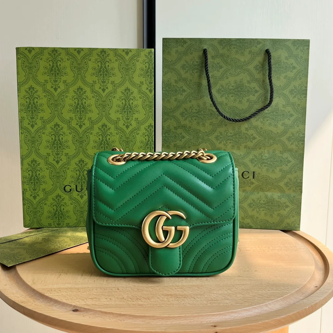 Gucci Marmont GG Leather Shoulder Bag