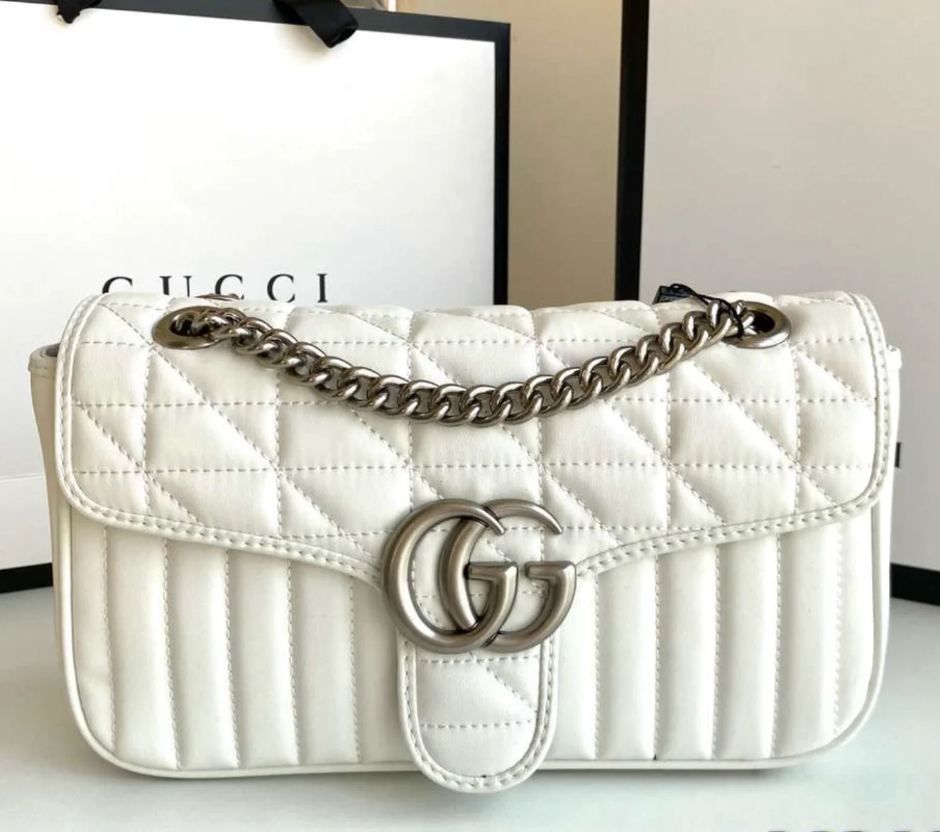 Gucci GG Marmont -Vertical stripes Shoulder Bag Handbag