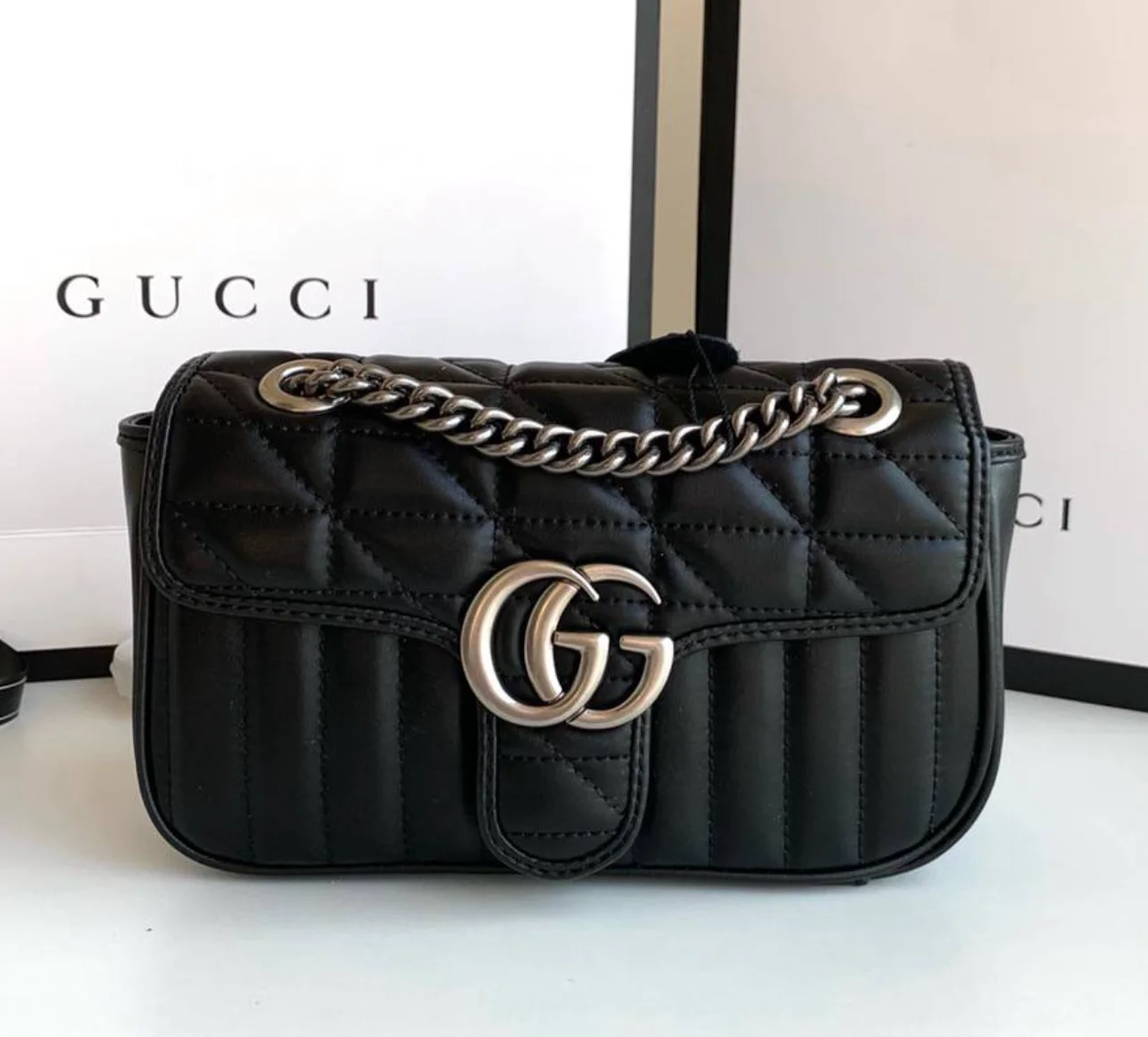 Gucci GG Marmont -Vertical stripes Shoulder Bag Handbag