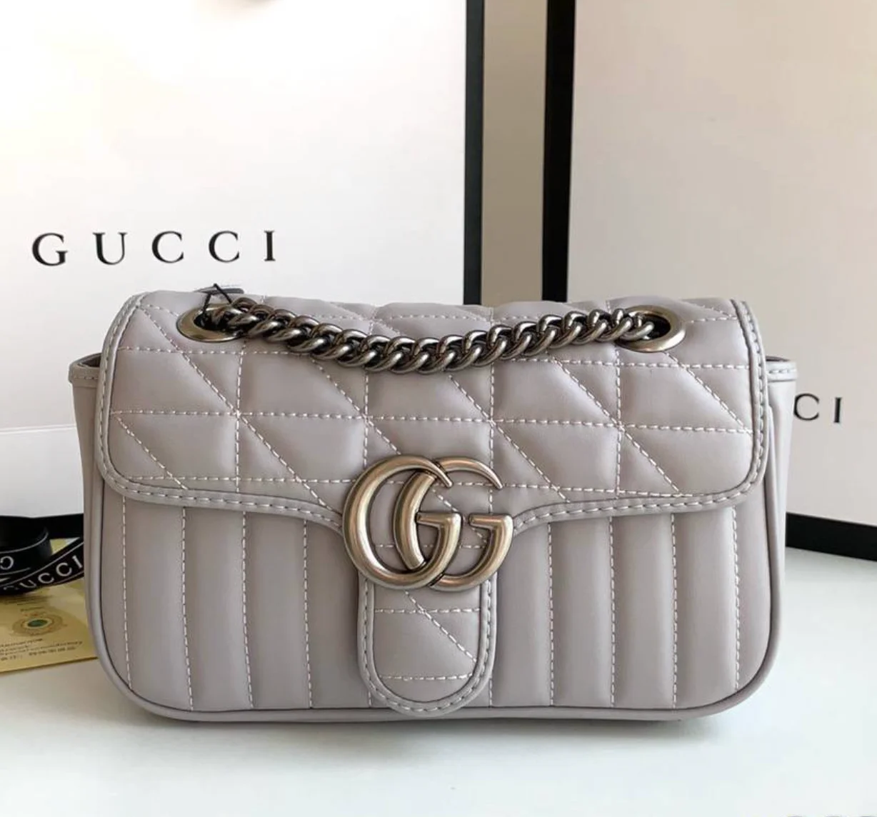 Gucci GG Marmont -Vertical stripes Shoulder Bag Handbag