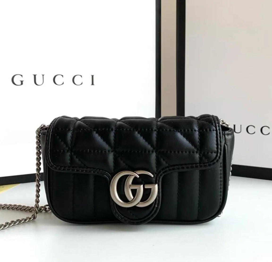 Gucci GG Marmont -Vertical stripes Shoulder Bag Handbag