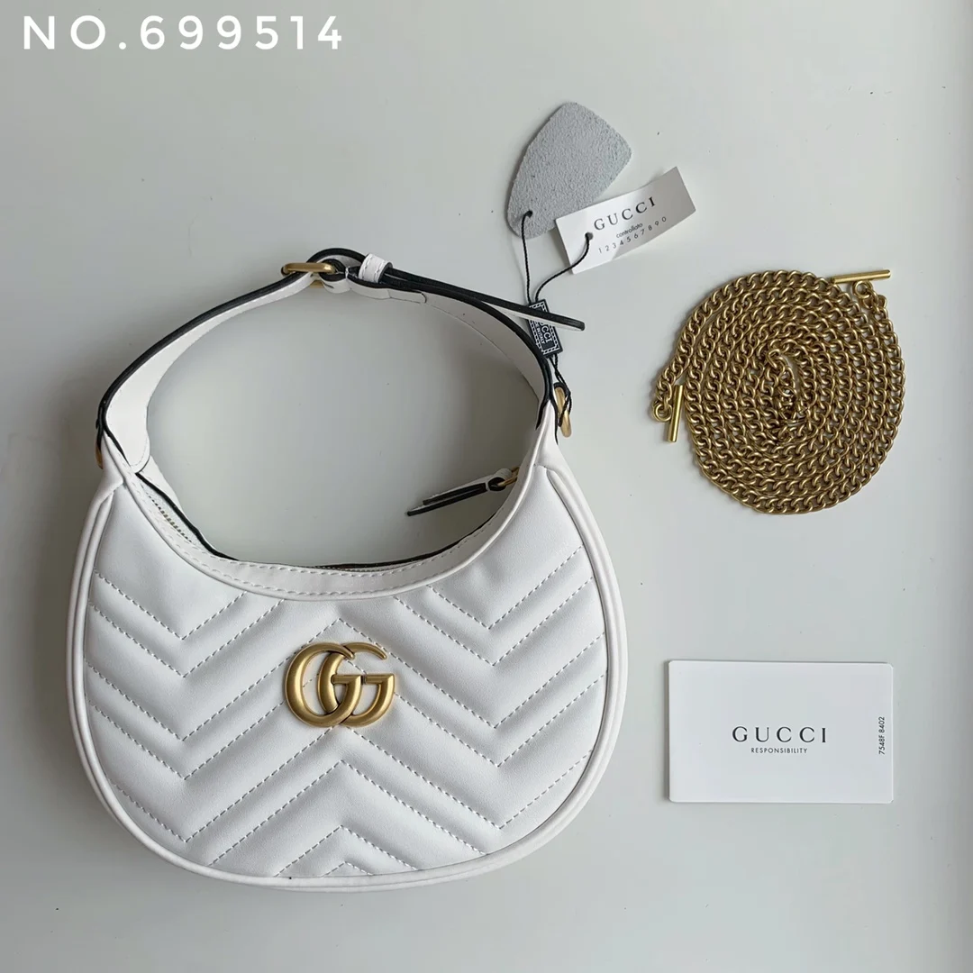 Gucci Marmnt Half Moon Shoulder Bag Handbag