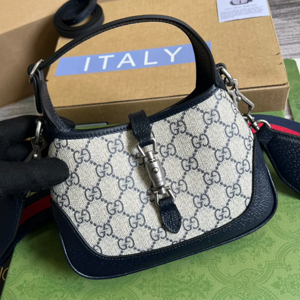 Gucci Jackie 1961 Canvas&Leather Shoulder Bags