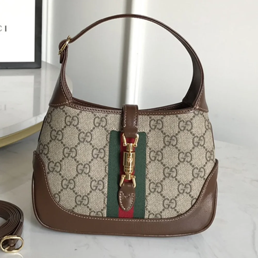 Gucci Jackie 1961 Canvas&Leather Shoulder Bags