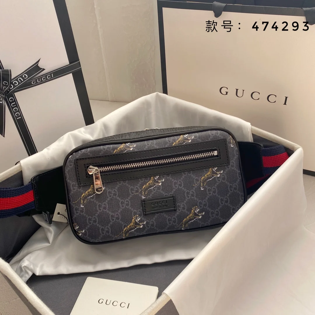 Gucci Canvas & Leather Waist Bag Belt Bag