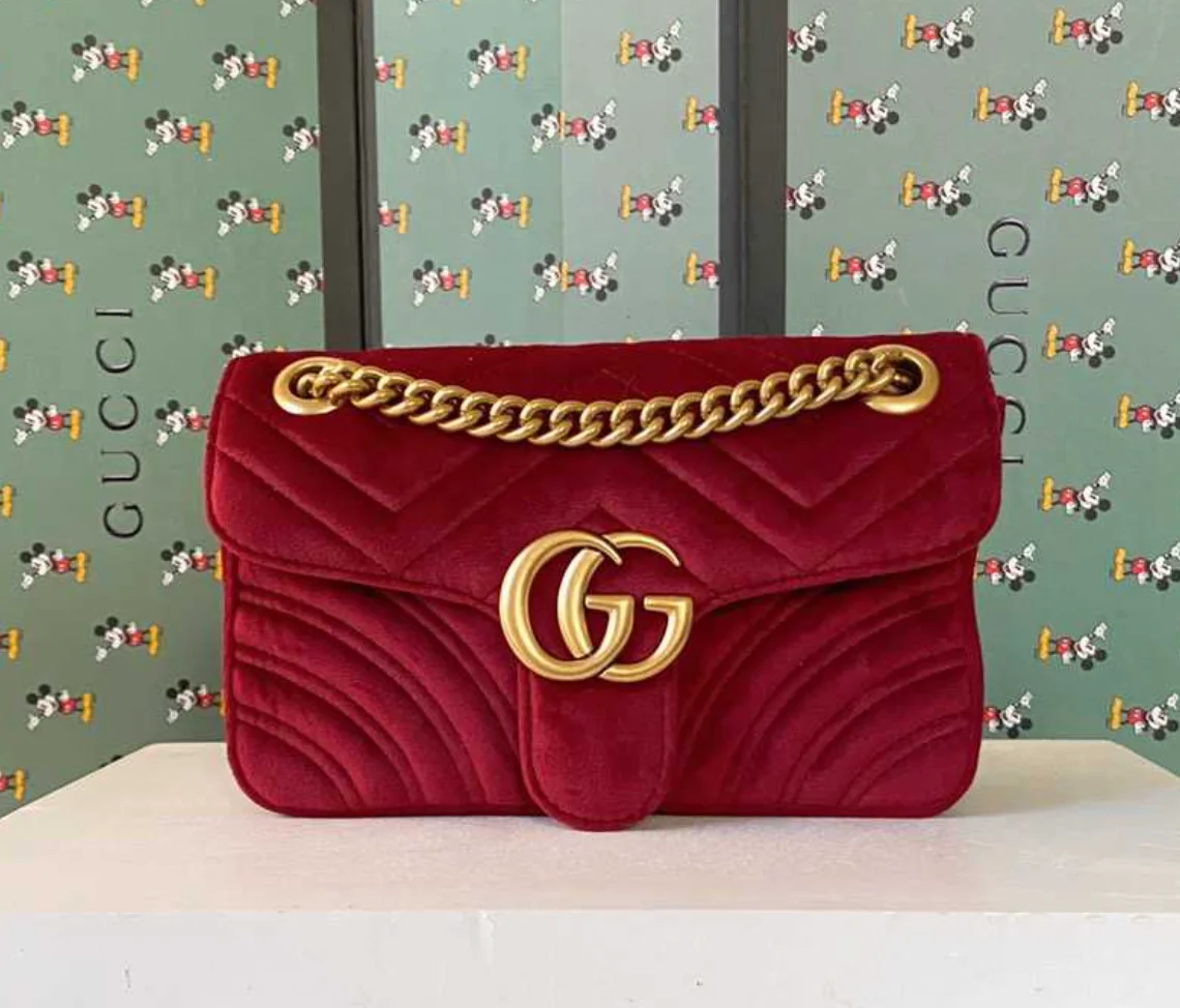 Gucci GG Marmont Velvet Mini Shoulder Bag