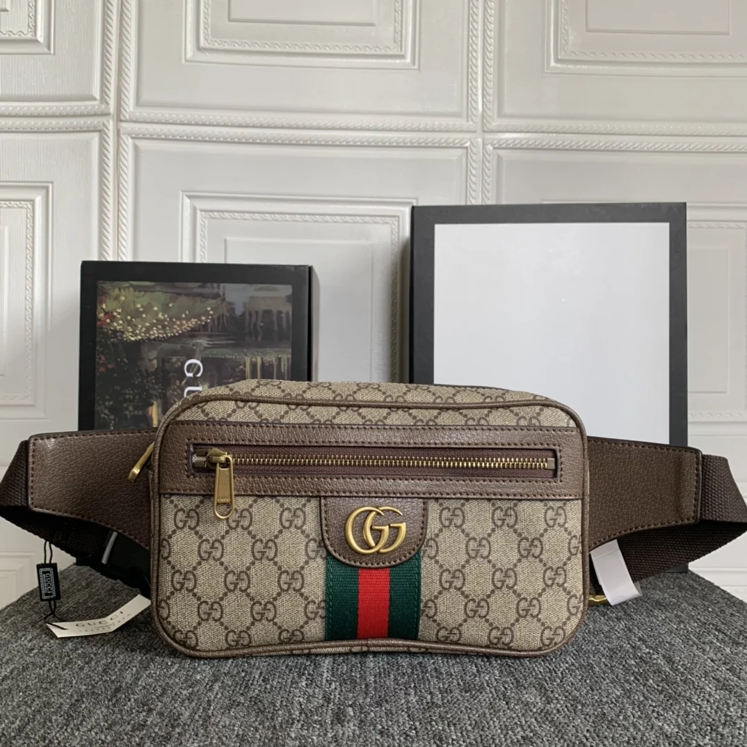 Gucci Canvas & Leather Waist Bag Belt Bag