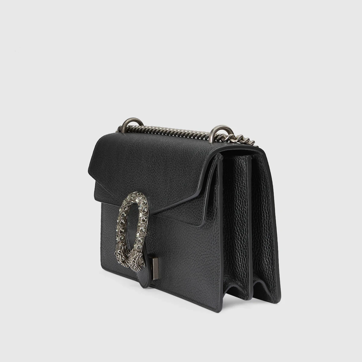 Gucci DIONYSUS GG Black Leather Small Shoulder Bag
