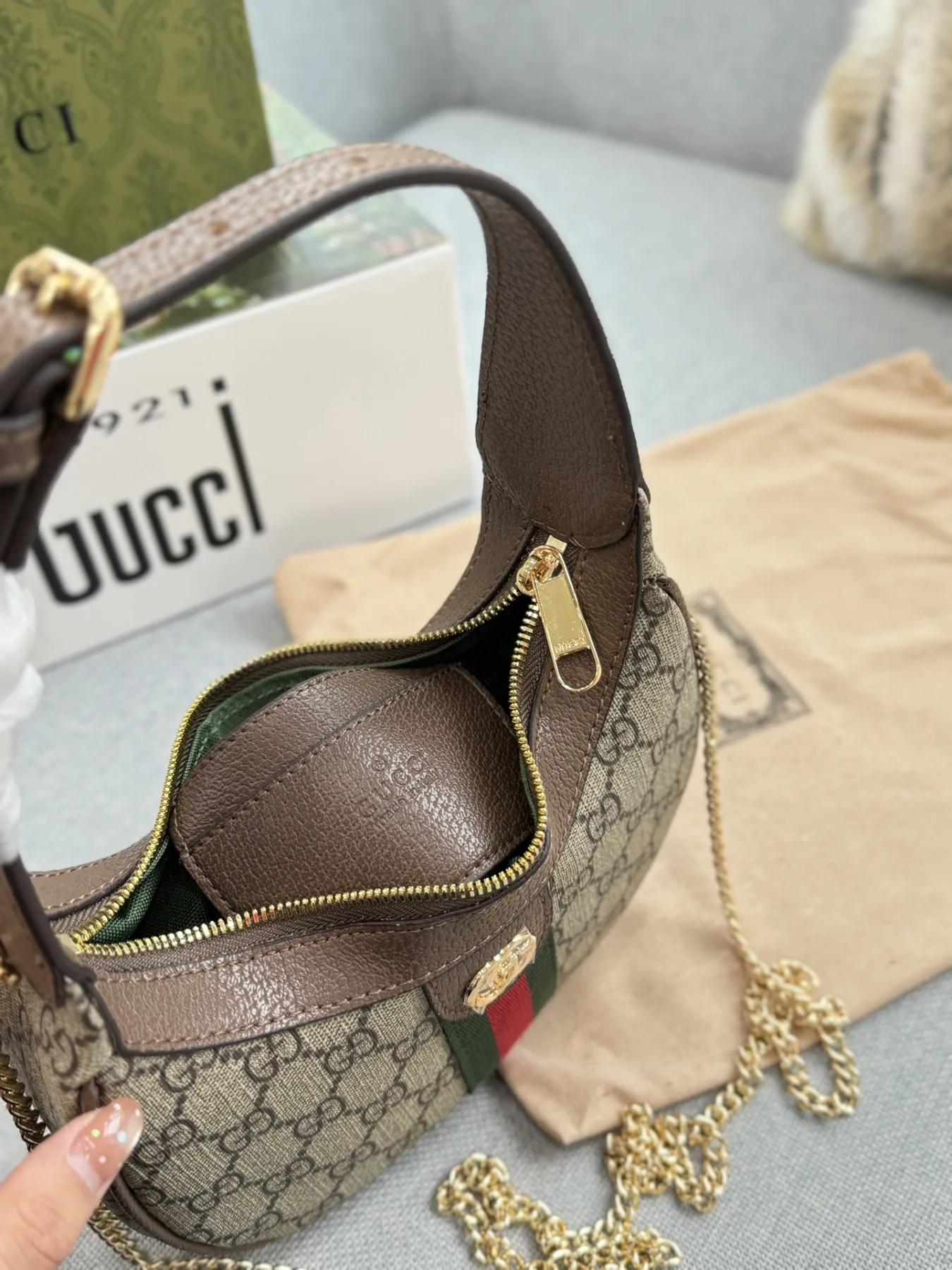 GUCCI Ophidia Crescent Bag