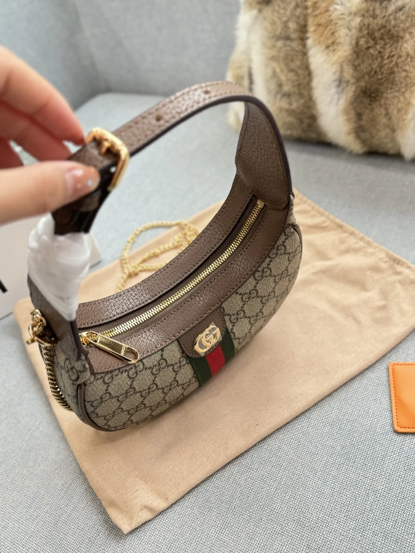 GUCCI Ophidia Crescent Bag