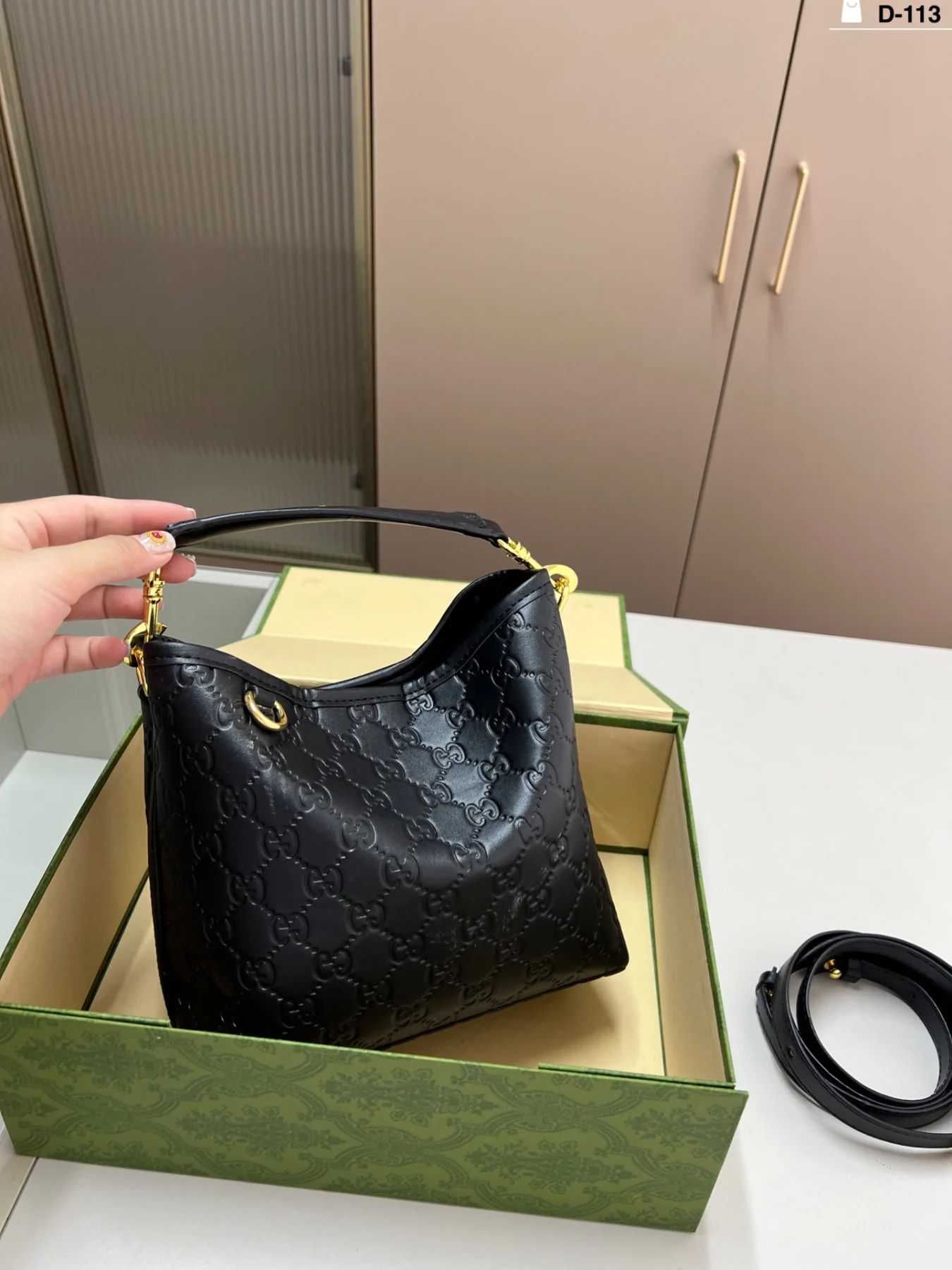 Gucci Emblem Bucket Tote Bag