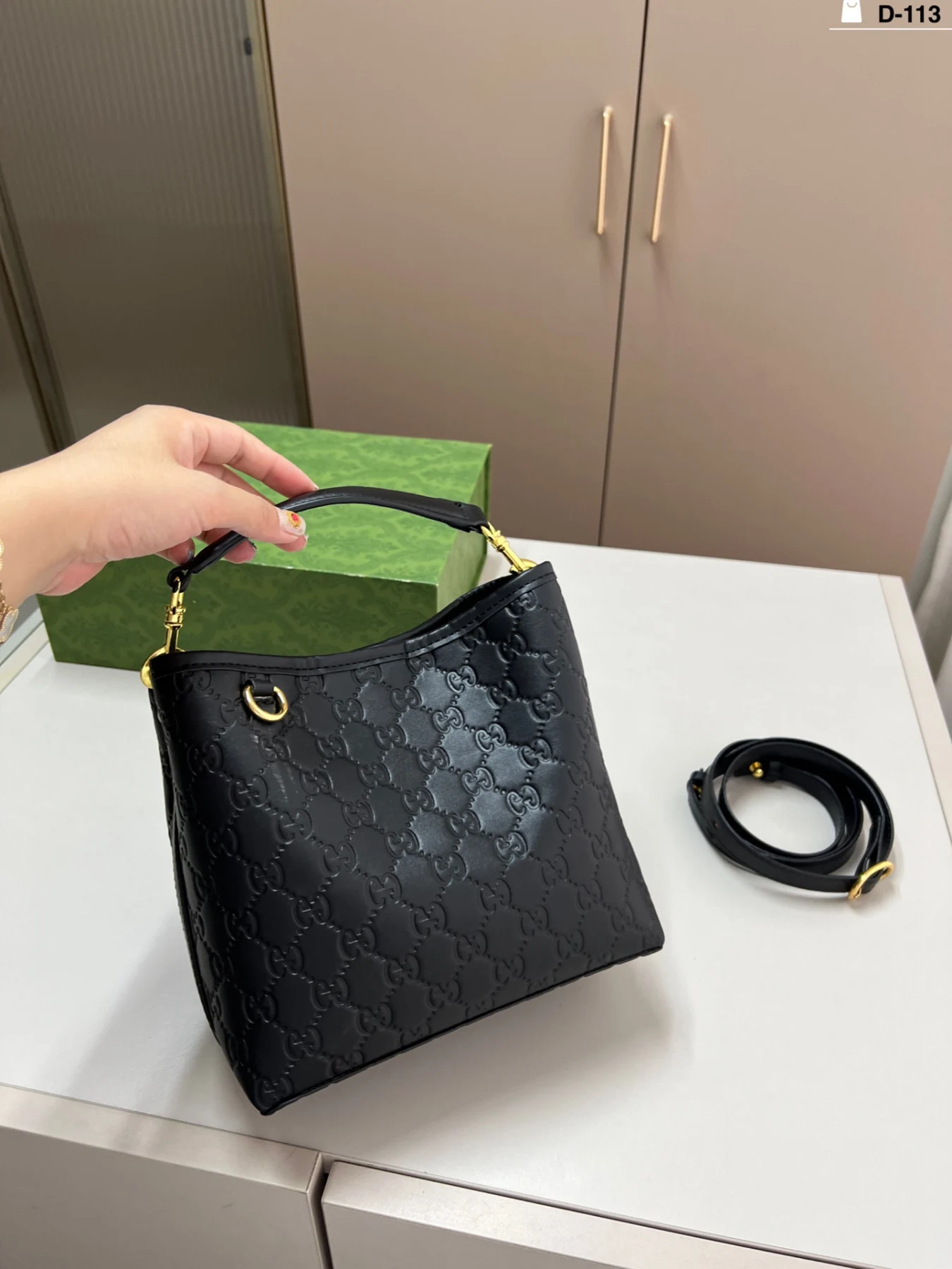 Gucci Emblem Bucket Tote Bag