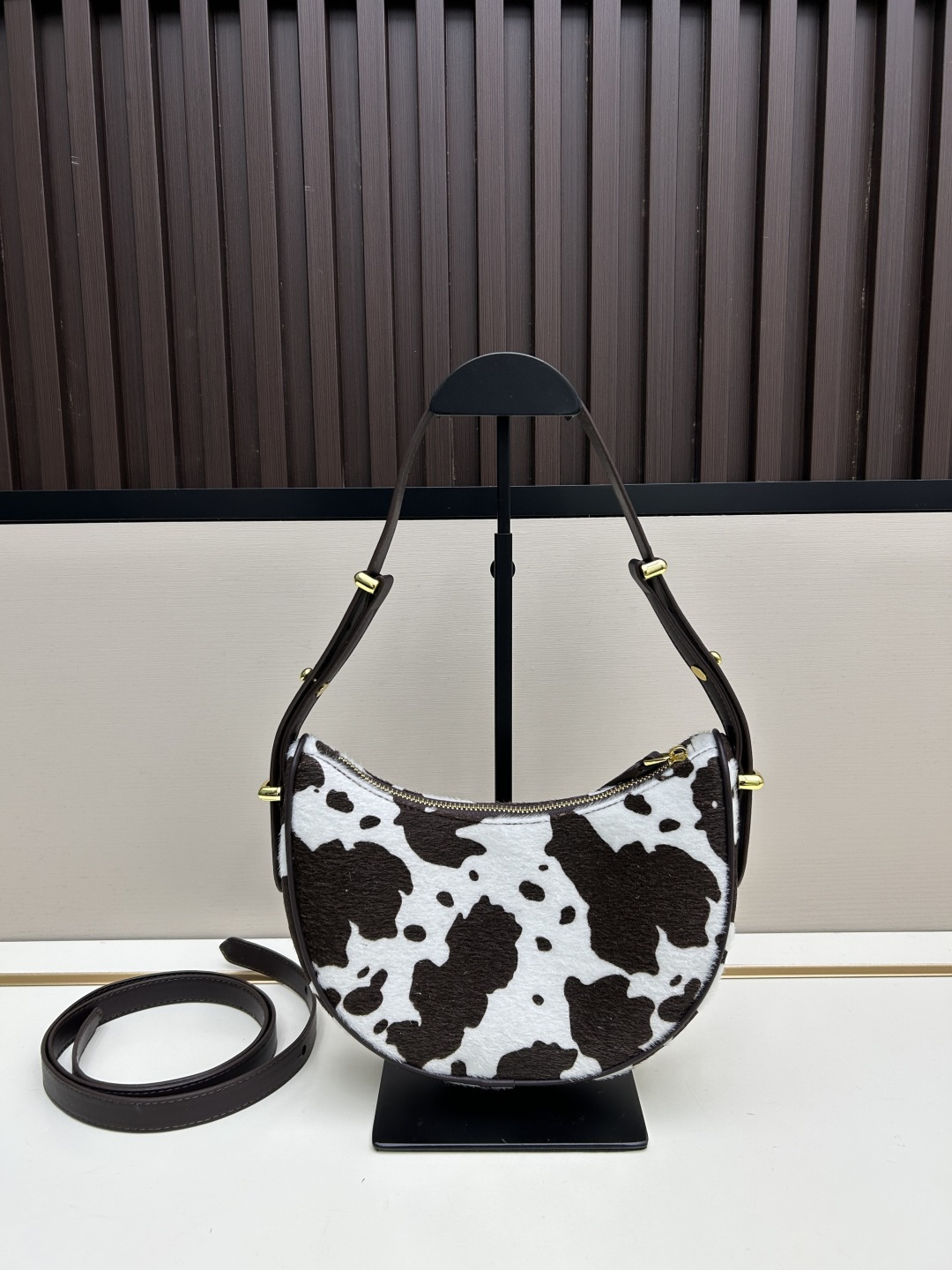 Prada Amiee 2580 Ponyhair Cow Print Shoulder Bag