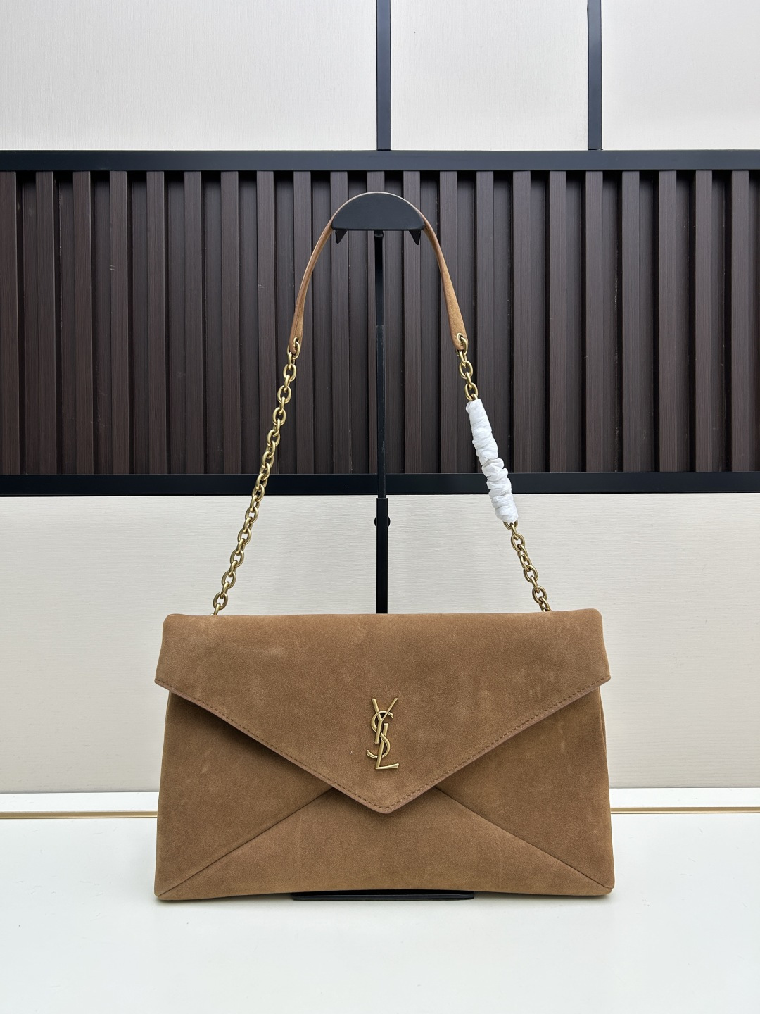 YSL 8016 Textured Leather Shoulder Bag