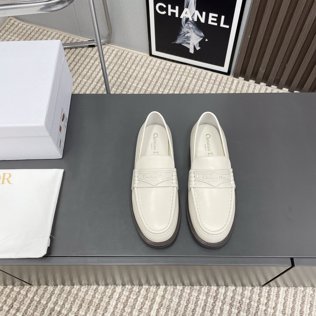 Dior Christian Paris Logo Embellished Casual Loafers Shoes