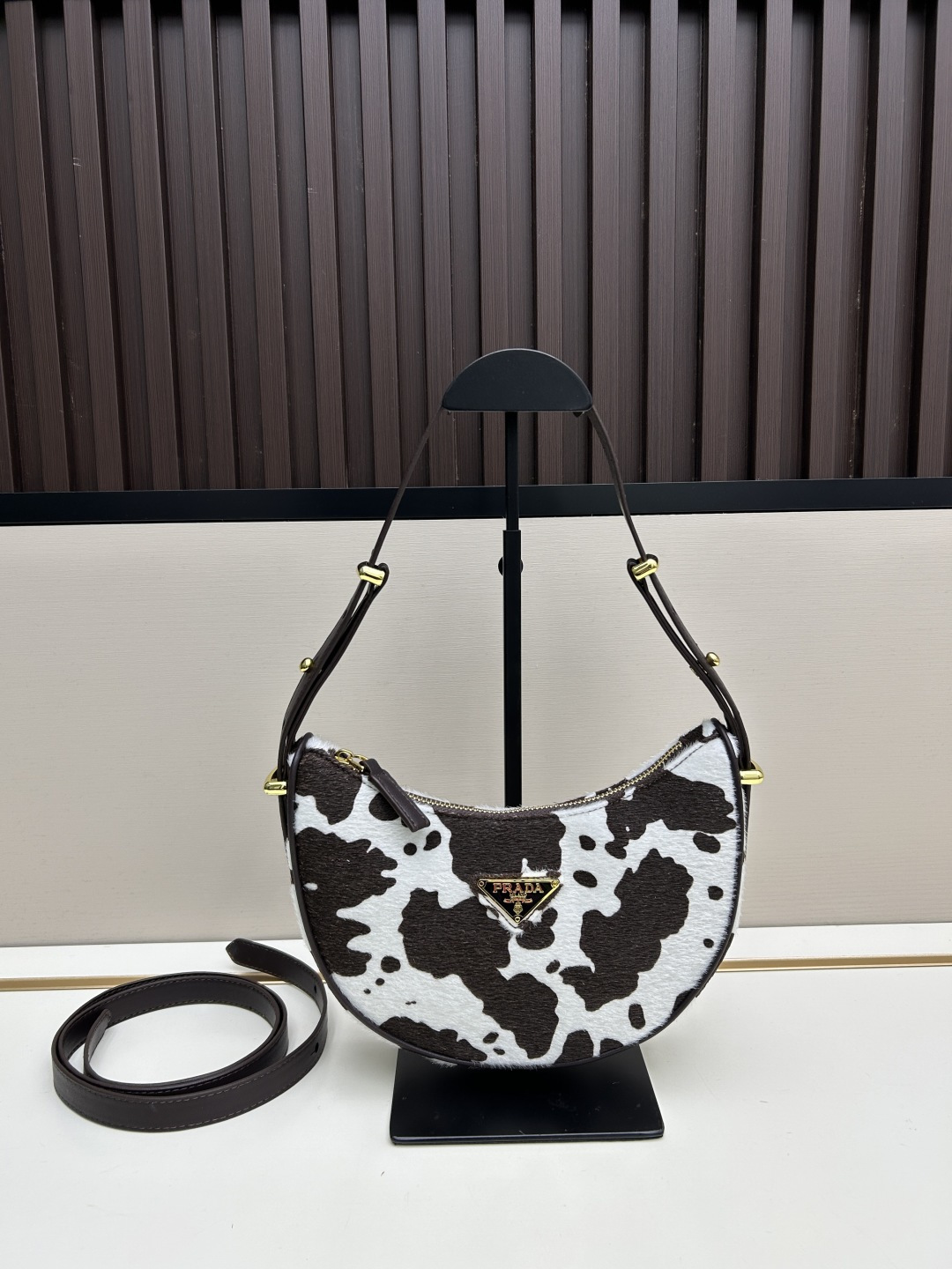 Prada Amiee 2580 Ponyhair Cow Print Shoulder Bag