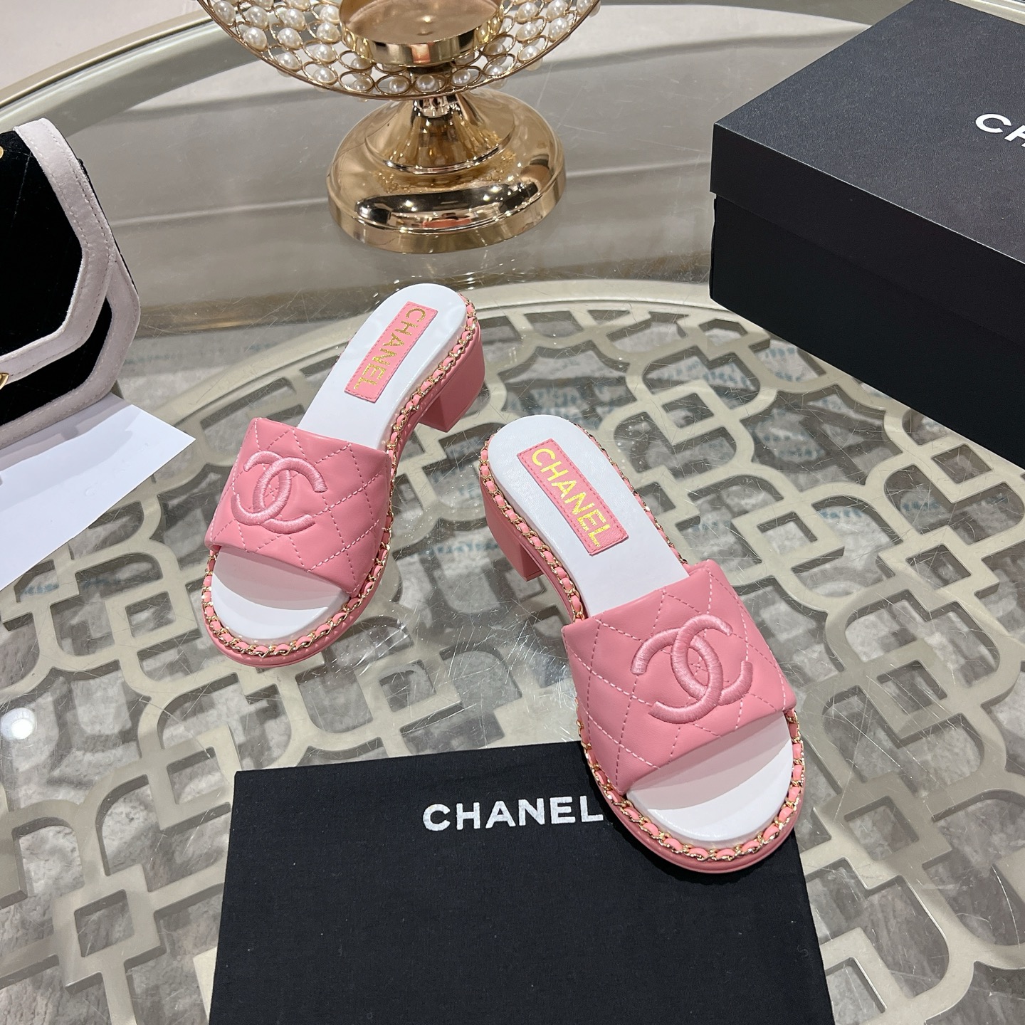 Chanel Slipper Sandals Heels Shoes