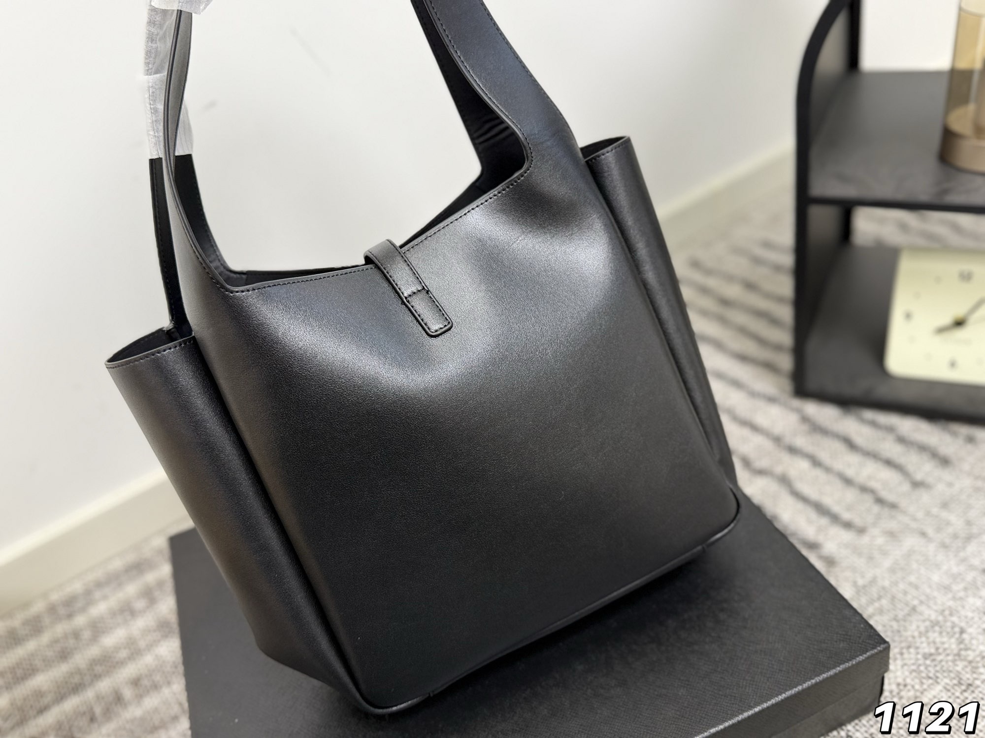 ​YSL Logo-Clasp Hobo Bucket Bag Soft Leather