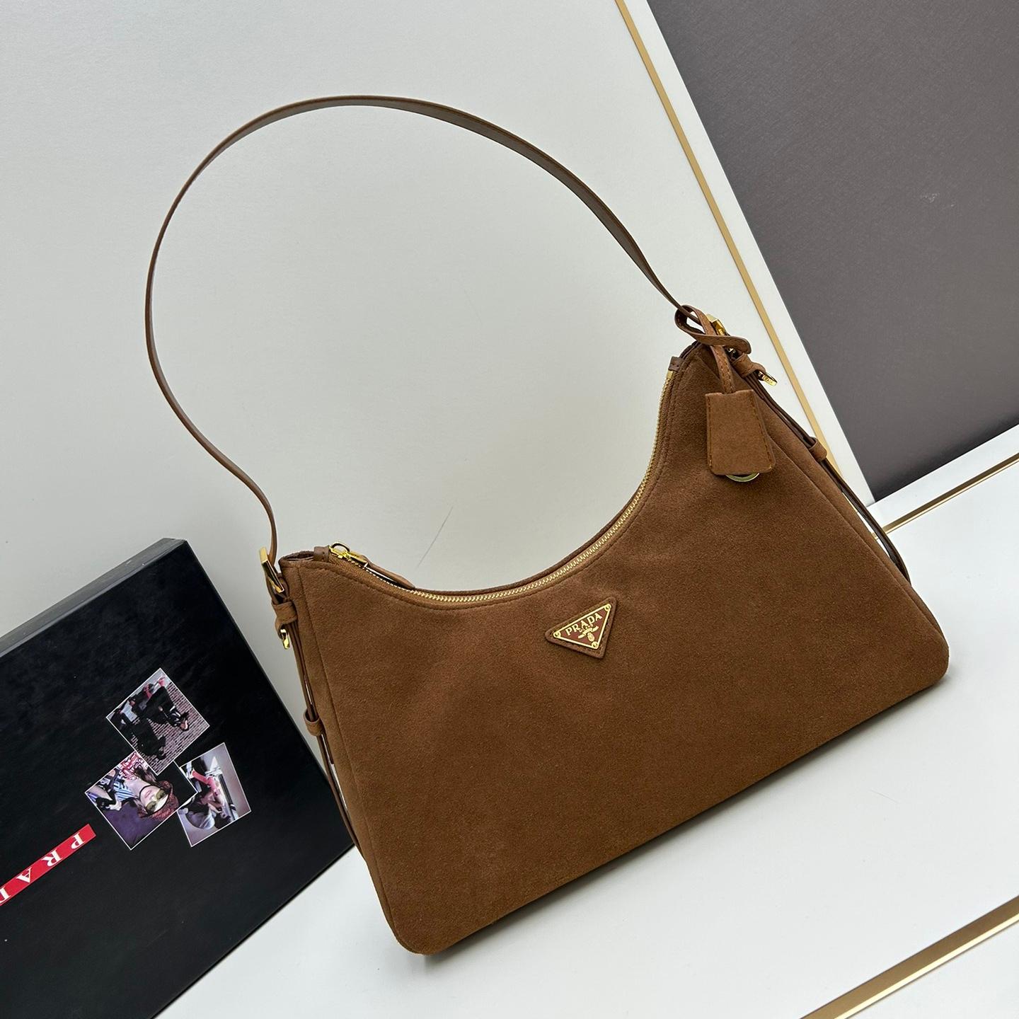 Prada Aimée medium suede shoulder bag 10A quality 1BC228