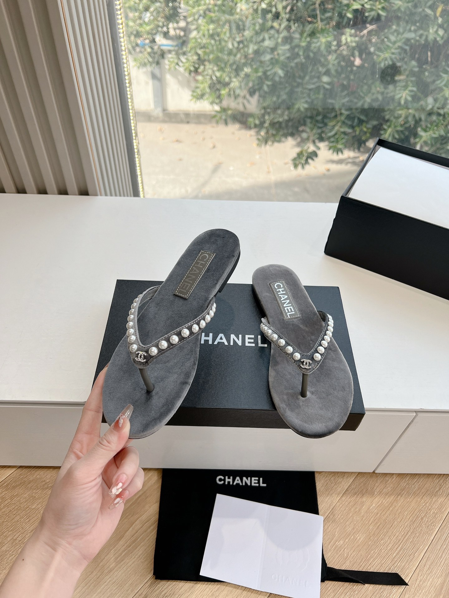 Chanel Clip Toe Slipper Sandals Shoes