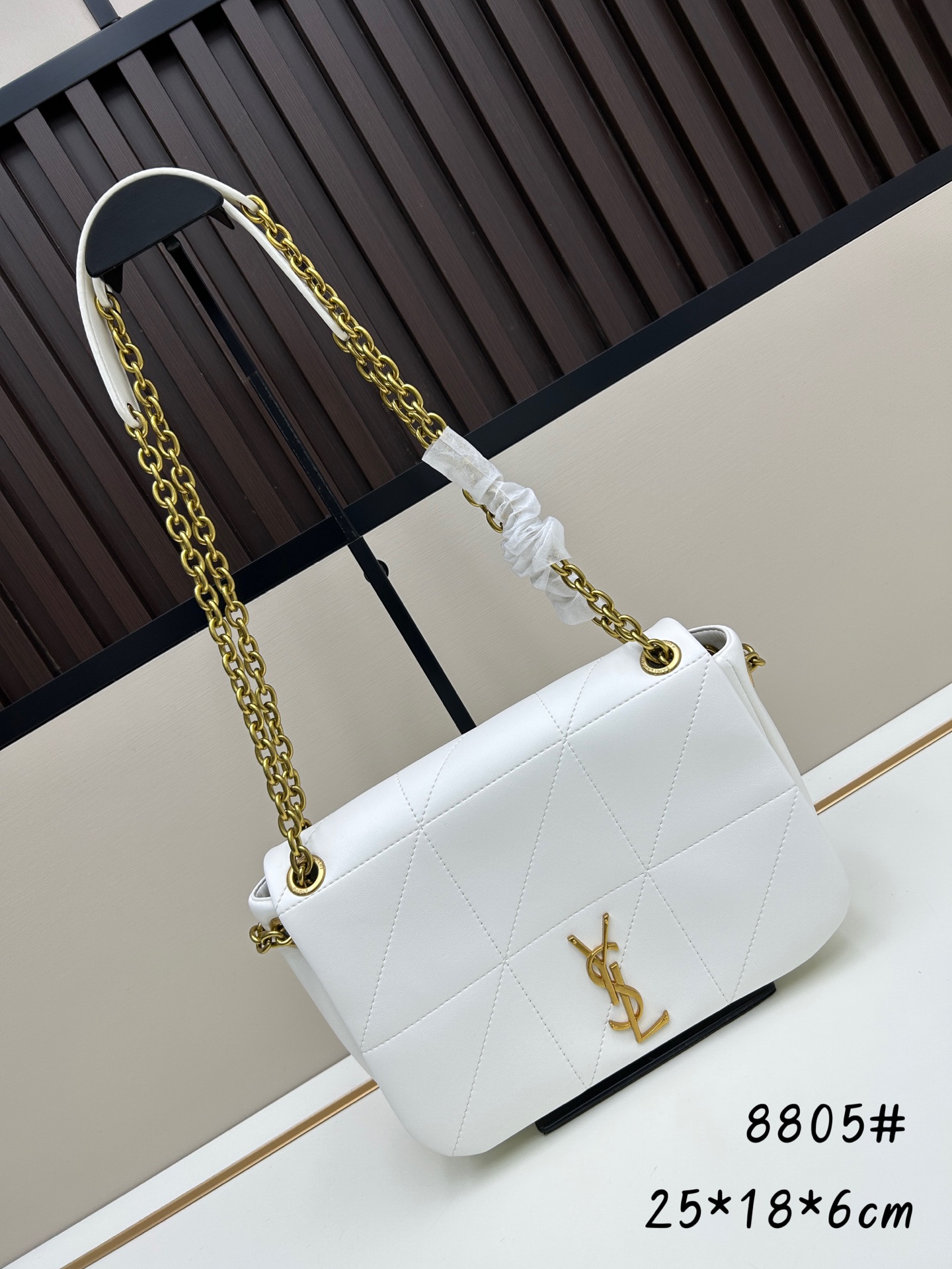 YSL 8805 Soft Lambskin Jewelry Hardware Tote