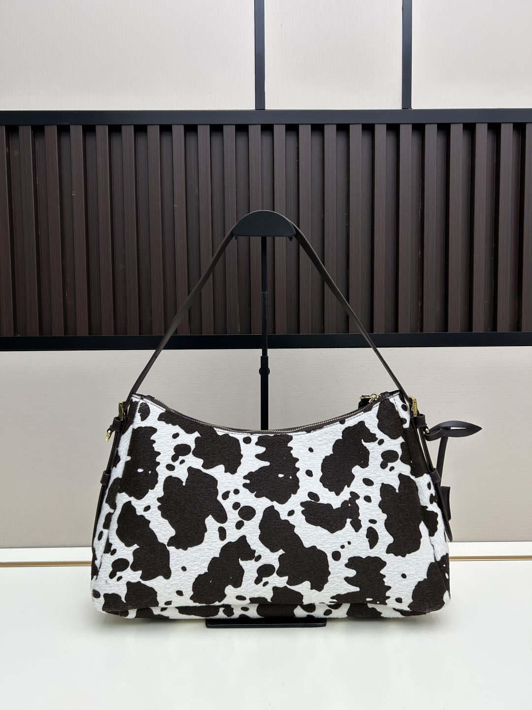Prada 2579 Cow Print Calfskin Underarm Shoulder Bag
