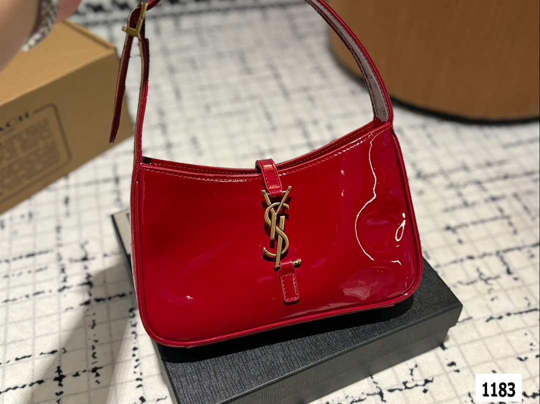 YSL Saint Laurent hobo patent leather underarm bag