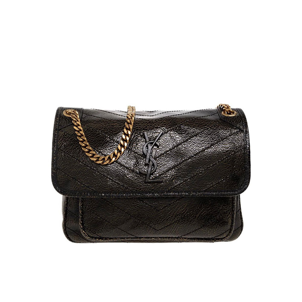SAINT LAURENT Niki Baby In Vintage Leather Shoulder Bag