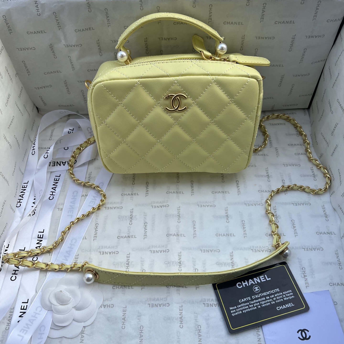 Chanel 25P Camera Bag Lambskin Pearl Bag