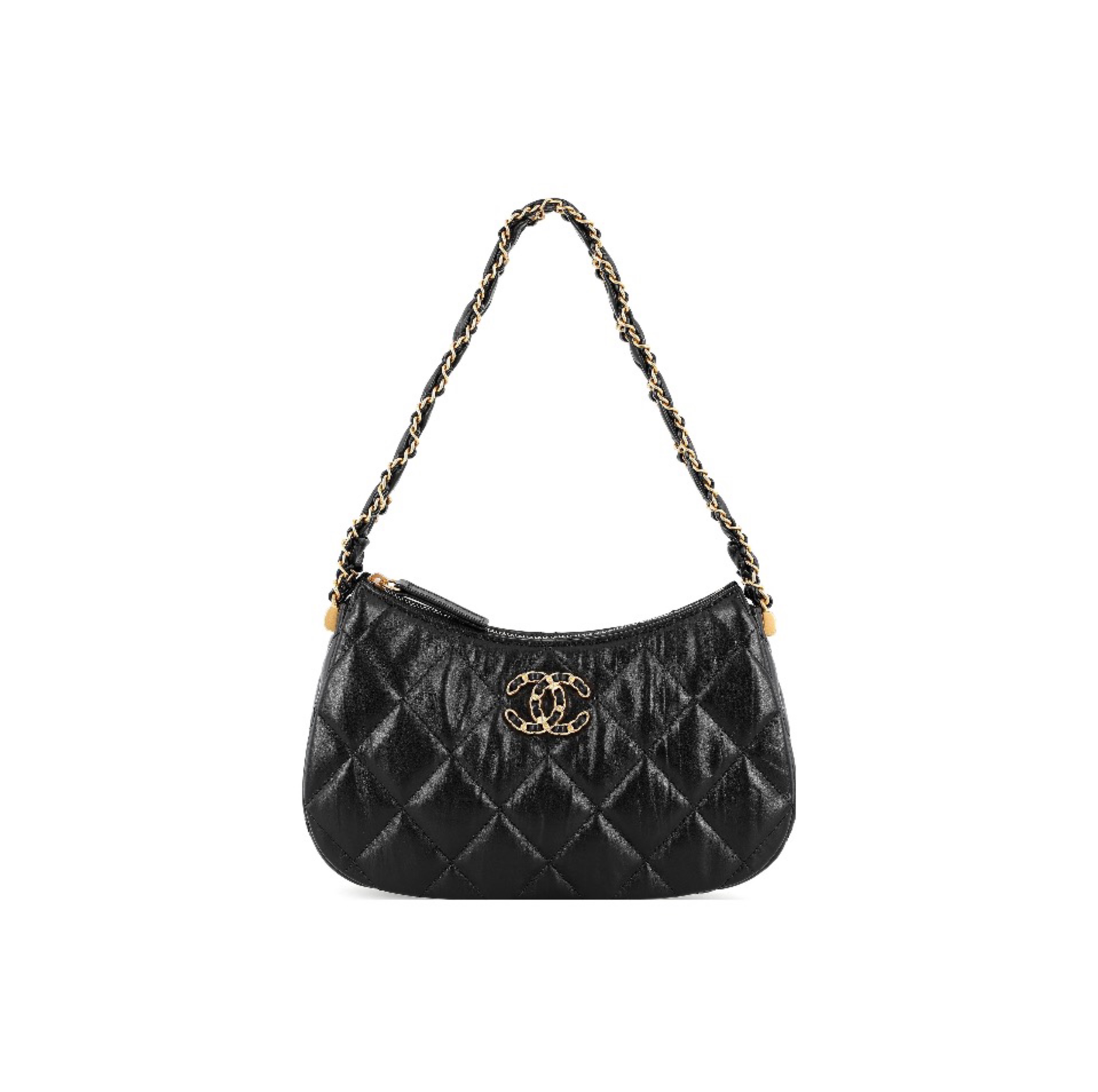 Chanel 23K Double C Hobo Chain Shoulder Bag Handbag