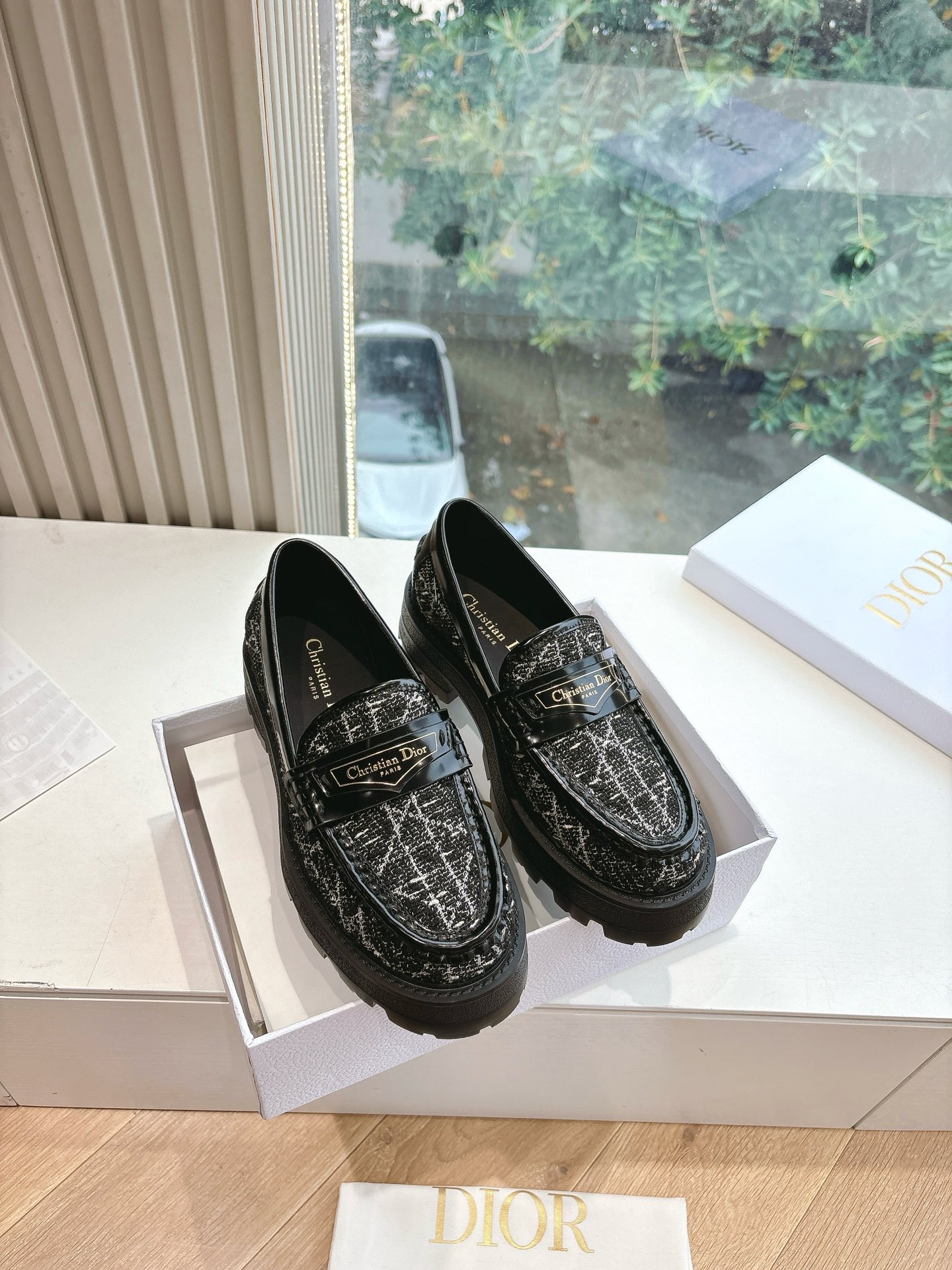 Dior Shoes Chanristian Dior Logo Buckle Flat Loafers Casual Slipper Shoes