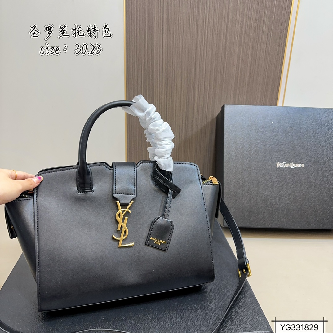 YSL Black Tote Bag 30cm