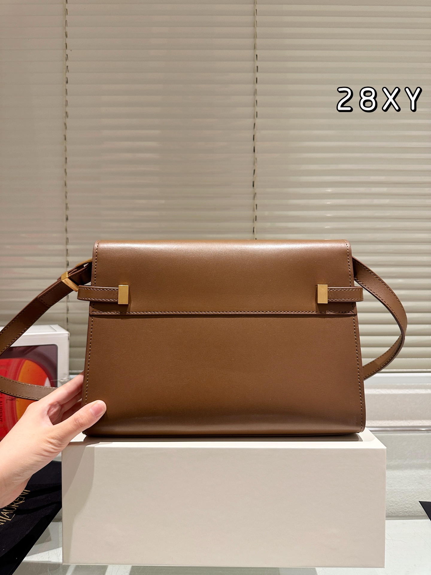 YSL Manhattan Box Bag Calfskin Leather Professional Tote