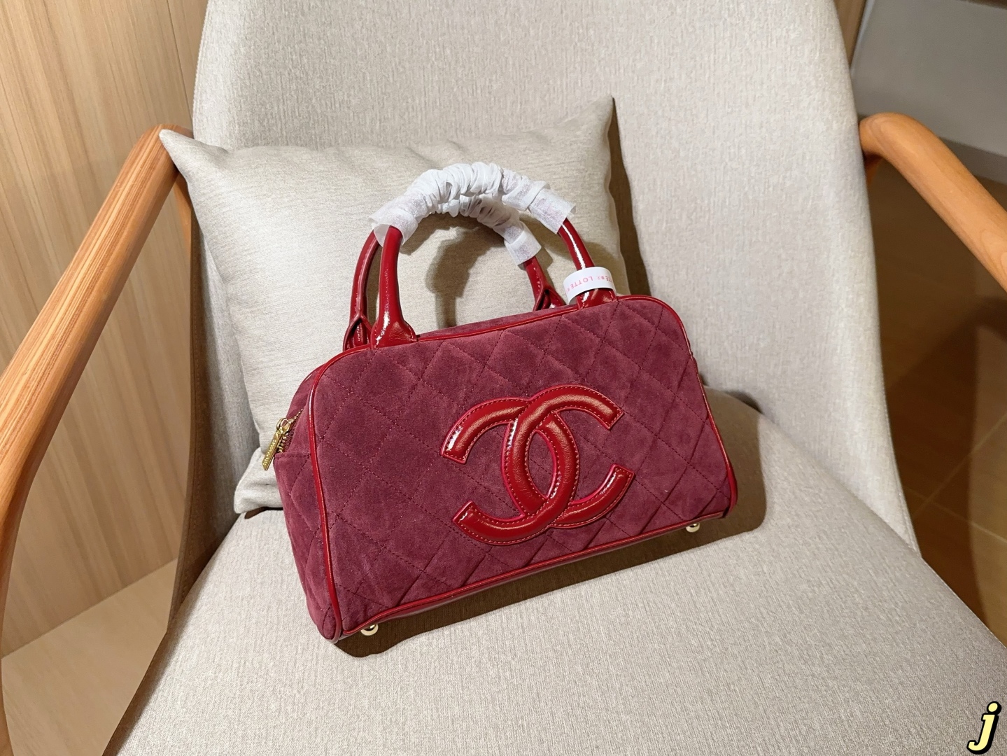 Chanel Vintage Suede Bowling Bag 30cm