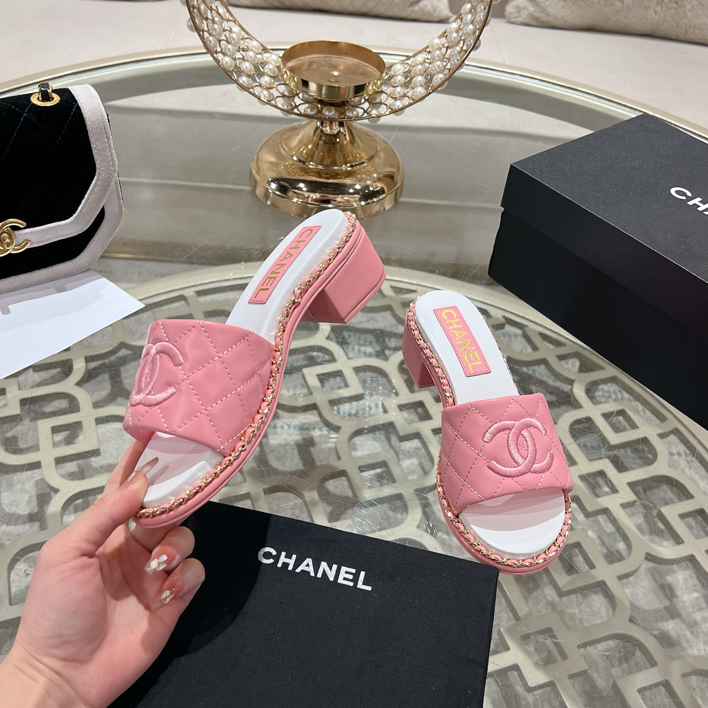 Chanel Slipper Sandals Heels Shoes