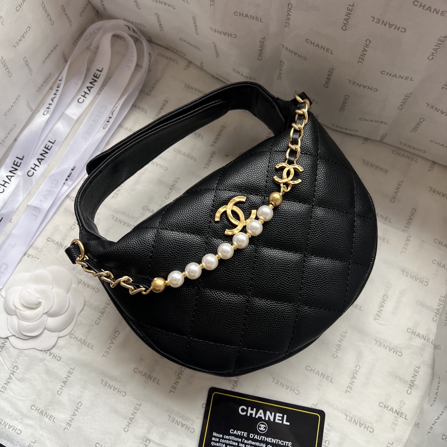 Chanel 25S Pearl Hula Hoop Bag 1228