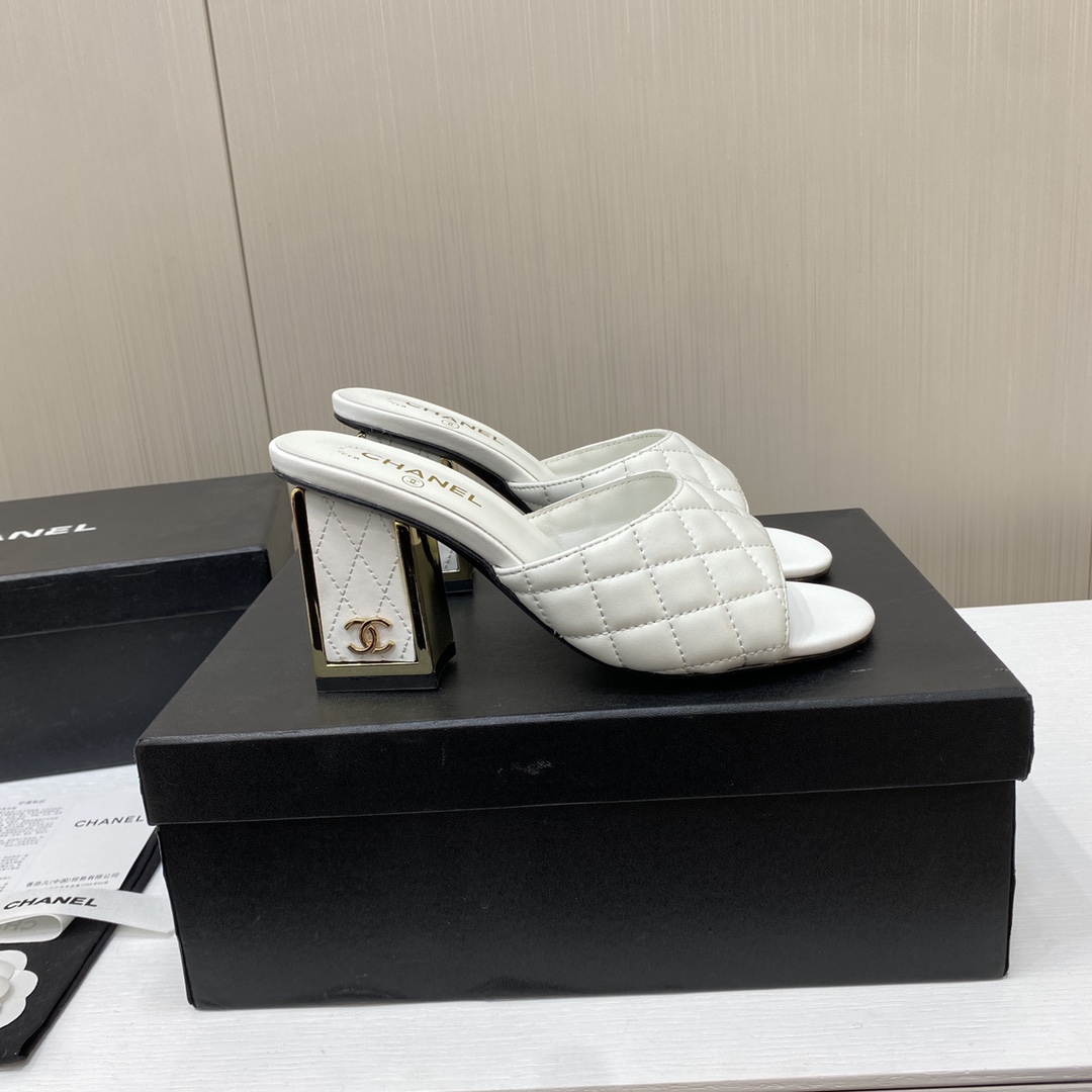 Chanel 25ss Sandals Slippers Chunky Heeled Stilettos