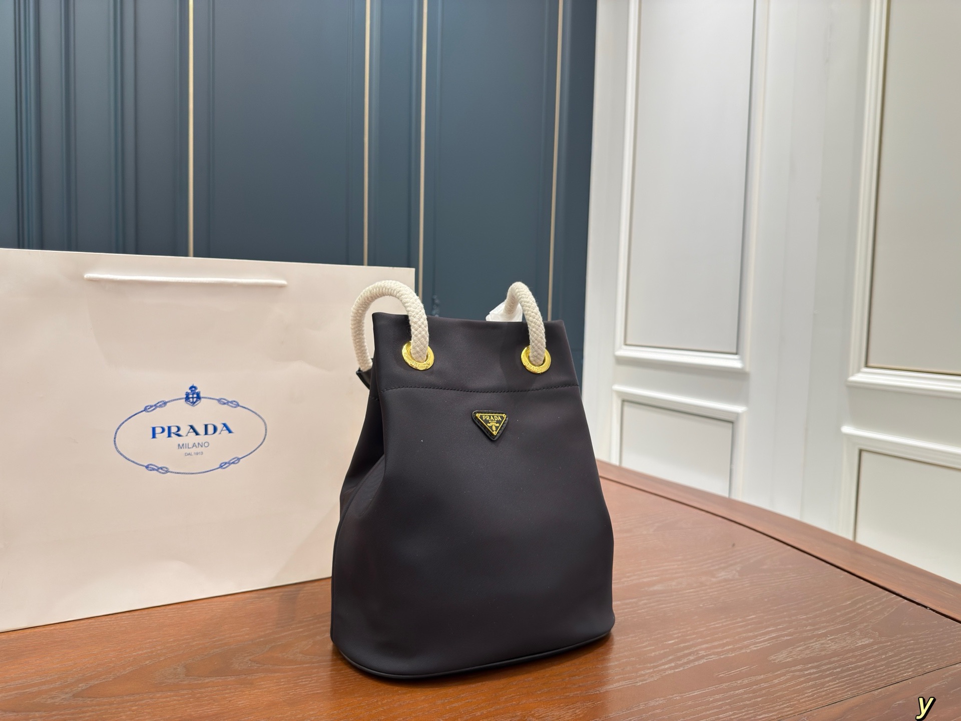 PRADA Galleria Saffiano Leather Bucket Tote Bag